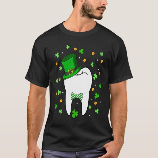 Cute Tooth Leprechaun Hat Dental Squad St Patrick' Tシャツ (正面)