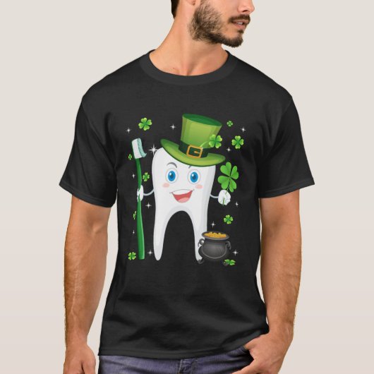 Cute Tooth With Hat Dental Assistant St Patricks Tシャツ (正面)