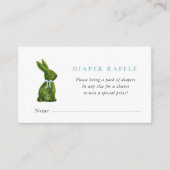 Cute Topiary Rabbit Baby boy shower diaper raffle  エンクロージャーカード (正面)