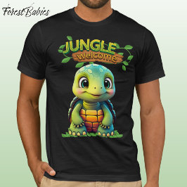 Cute Tortoise Box Turtle Animal Character Black 🐢 Tシャツ