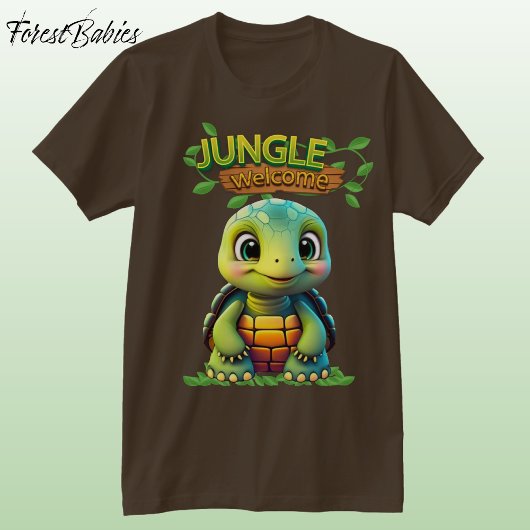 Cute Tortoise Box Turtle Animal Character Brown 🐢 Tシャツ