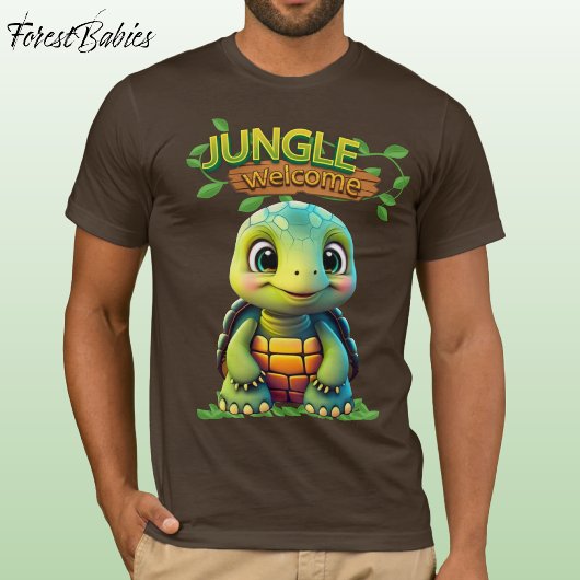 Cute Tortoise Box Turtle Animal Character Brown 🐢 Tシャツ