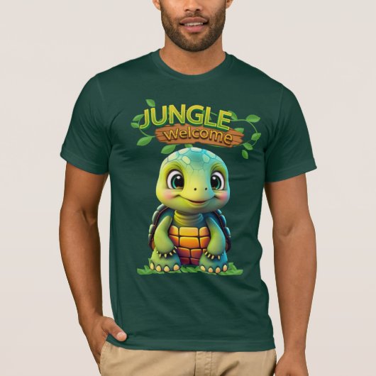 Cute Tortoise Box Turtle Animal Character Green 🐢 Tシャツ (正面)