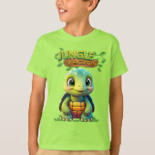 Cute Tortoise Box Turtle Animal Character Green 🐢 Tシャツ (正面)