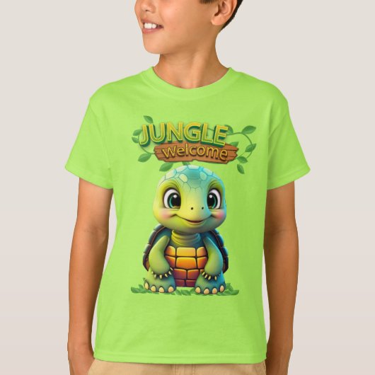 Cute Tortoise Box Turtle Animal Character Green 🐢 Tシャツ (正面)