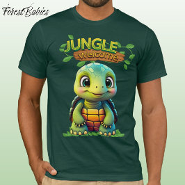 Cute Tortoise Box Turtle Animal Character Green 🐢 Tシャツ