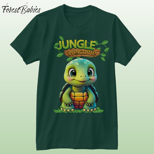 Cute Tortoise Box Turtle Animal Character Green 🐢 Tシャツ