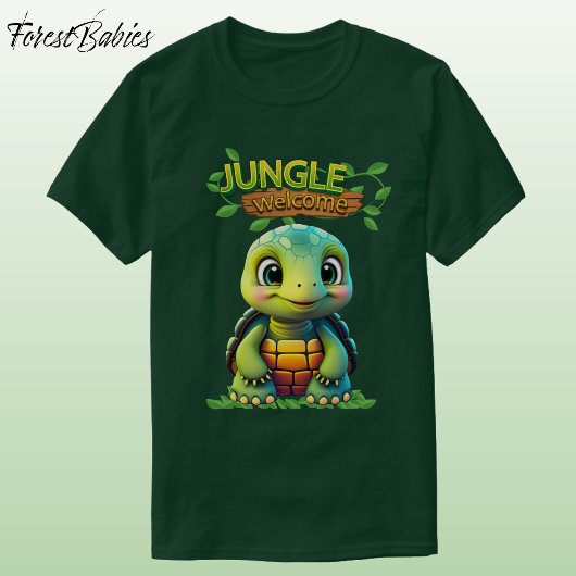 Cute Tortoise Box Turtle Animal Character Green 🐢 Tシャツ