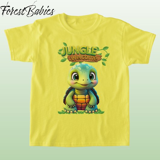Cute Tortoise Box Turtle Animal Character Yellow🐢 Tシャツ