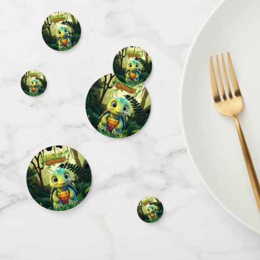Cute Tortoise Jungle Welcome Box Turtle Character コンフェッティ (グループ)