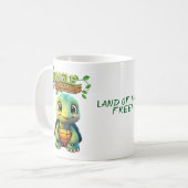 Cute Tortoise Land of the Free Whimsical Turtle 🐢 コーヒーマグカップ (正面左)