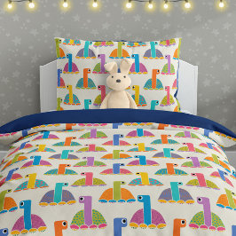 Cute Tortoise Pattern on Cream 掛け布団カバー