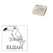 Cute Toucan with Name Stamp ラバースタンプ (押印)
