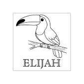 Cute Toucan with Name Stamp ラバースタンプ (インプリント)