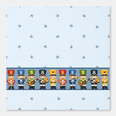 Cute Toy Soldier Nursery Border on Soft Blue 壁紙 (正面)