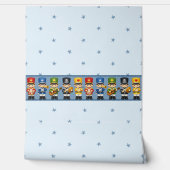 Cute Toy Soldier Nursery Border on Soft Blue 壁紙 (ほどく)
