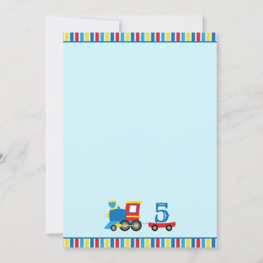 Cute Train Birthday 招待状 (裏面)