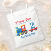 Cute Train Birthday Party フェイバーバッグ (クリップ留めされた状態)
