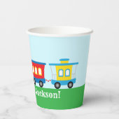 Cute Train Birthday Party 紙コップ (裏面)
