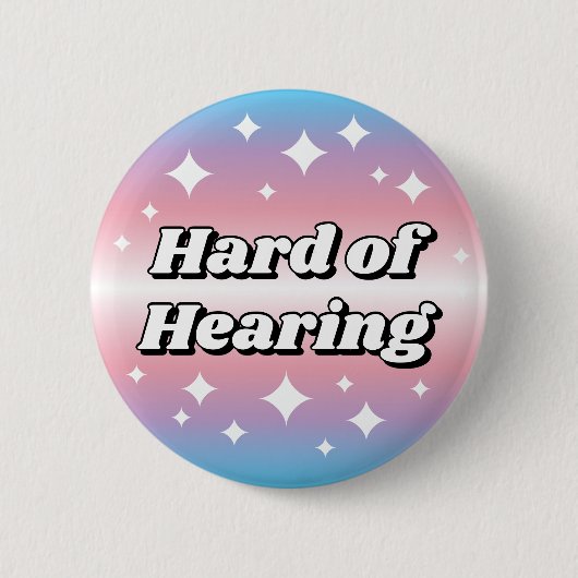 Cute Transgender Flag Gradient Hard of Hearing 缶バッジ (正面)