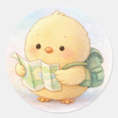 Cute Travel Alma Chick Sticker ラウンドシール (正面)