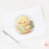 Cute Travel Alma Chick Sticker ラウンドシール (封筒)