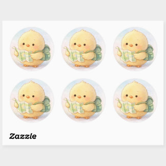 Cute Travel Alma Chick Sticker ラウンドシール