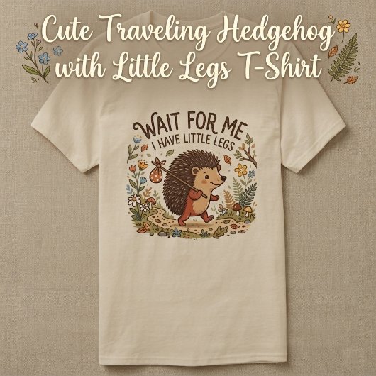 Cute Traveling Hedgehog with Little Legs Tシャツ
