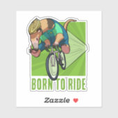 Cute Tree Anteater Born To Ride Cycling Cartoon シール (シート)