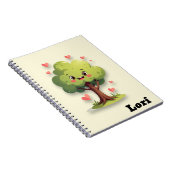 Cute Tree Love Red Hearts Spiral Notebook  ノートブック (右側)