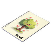Cute Tree Love Red Hearts Spiral Notebook  ノートブック (左側)