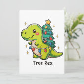 Cute Tree Rex Christmas Dinosaur T Rex Xmas Lights シーズンカード (スタンド正面)