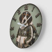 Cute Treeing Walker Coonhound Puppy ラージ壁時計 (傾斜)
