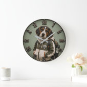 Cute Treeing Walker Coonhound Puppy ラージ壁時計 (ホーム)