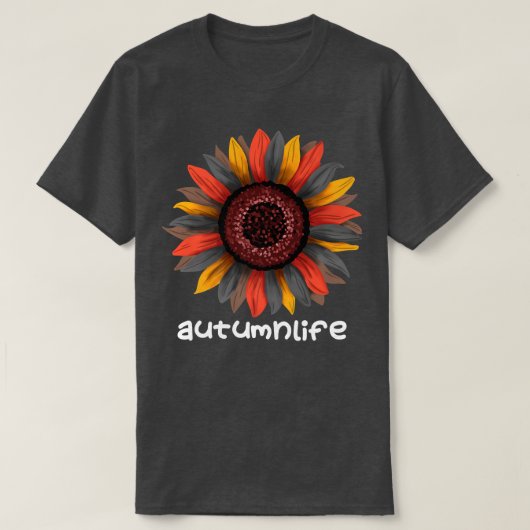 Cute Trendy Beautiful Autumn Fall Season Sunflower Tシャツ (デザイン正面)