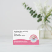 Cute Trendy Dog Grooming Business Cards 名刺 (スタンド正面)