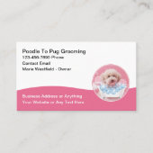 Cute Trendy Dog Grooming Business Cards 名刺 (正面)