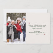 Cute Trendy Family 2 Photo Merry Little Christmas シーズンカード (裏面)