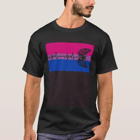 Cute Trendy Gamer Love Gay Bisexual Pride Flag Aes Tシャツ (正面)