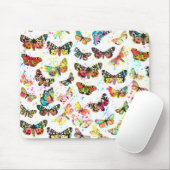Cute Trendy Watercolor Butterflies マウスパッド (マウス)