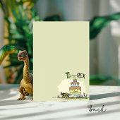Cute TRex Dinosaur Three-Rex 3rd Birthday Party サンキューカード