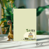 Cute TRex Dinosaur Two-Rex Boy 2nd Birthday Party サンキューカード