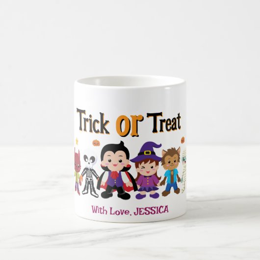 Cute Trick or Treat Halloween Costume Party モーフィングマグカップ (中央)