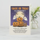 Cute Trick or Treat Halloween Party Kids  招待状 (スタンド正面)