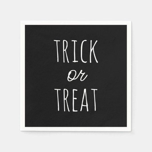 Cute Trick or Treat Kids Party | Black Halloween スタンダードカクテルナプキン (正面)