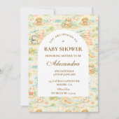 Cute Tropical Animal Party Baby Shower 招待状 (正面)