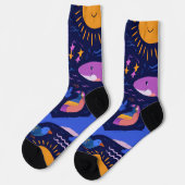 Cute Tropical Animals Crew Socks Gift ソックス (左)