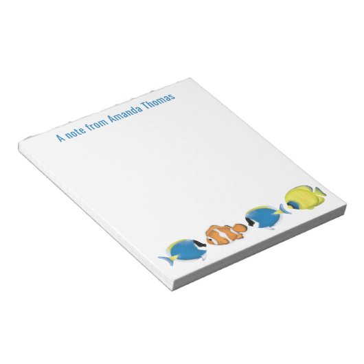 Cute Tropical Fish Personalized ノートパッド (アングル)