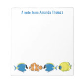 Cute Tropical Fish Personalized ノートパッド (正面)