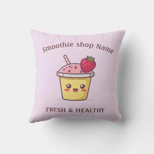 Cute Tropical Fruit Smoothies Fruit Kitchen shop クッション (裏面)